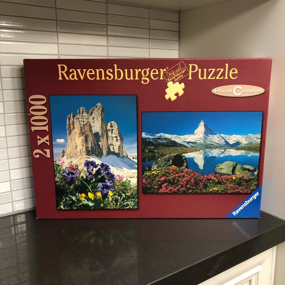 Ravensburger 2 x 1000 piece Dolomites, Italy & Matterhorn, Switzerland puzzles